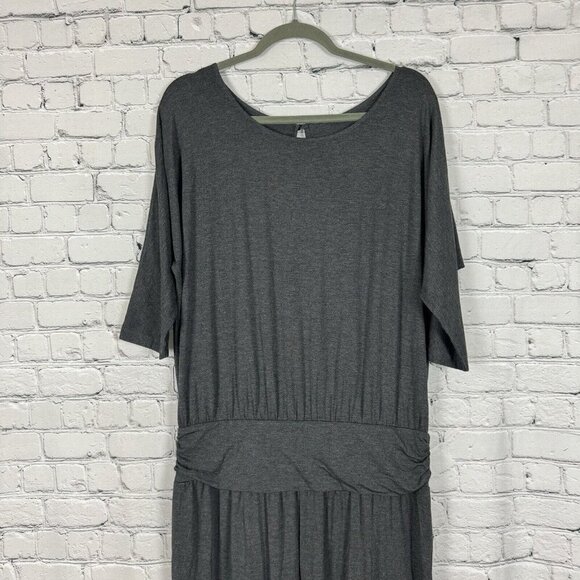 Soft Surroundings Toujours Wide Leg Jumpsuit Gray Women Size L Soft Knit Boho - Picture 4 of 9